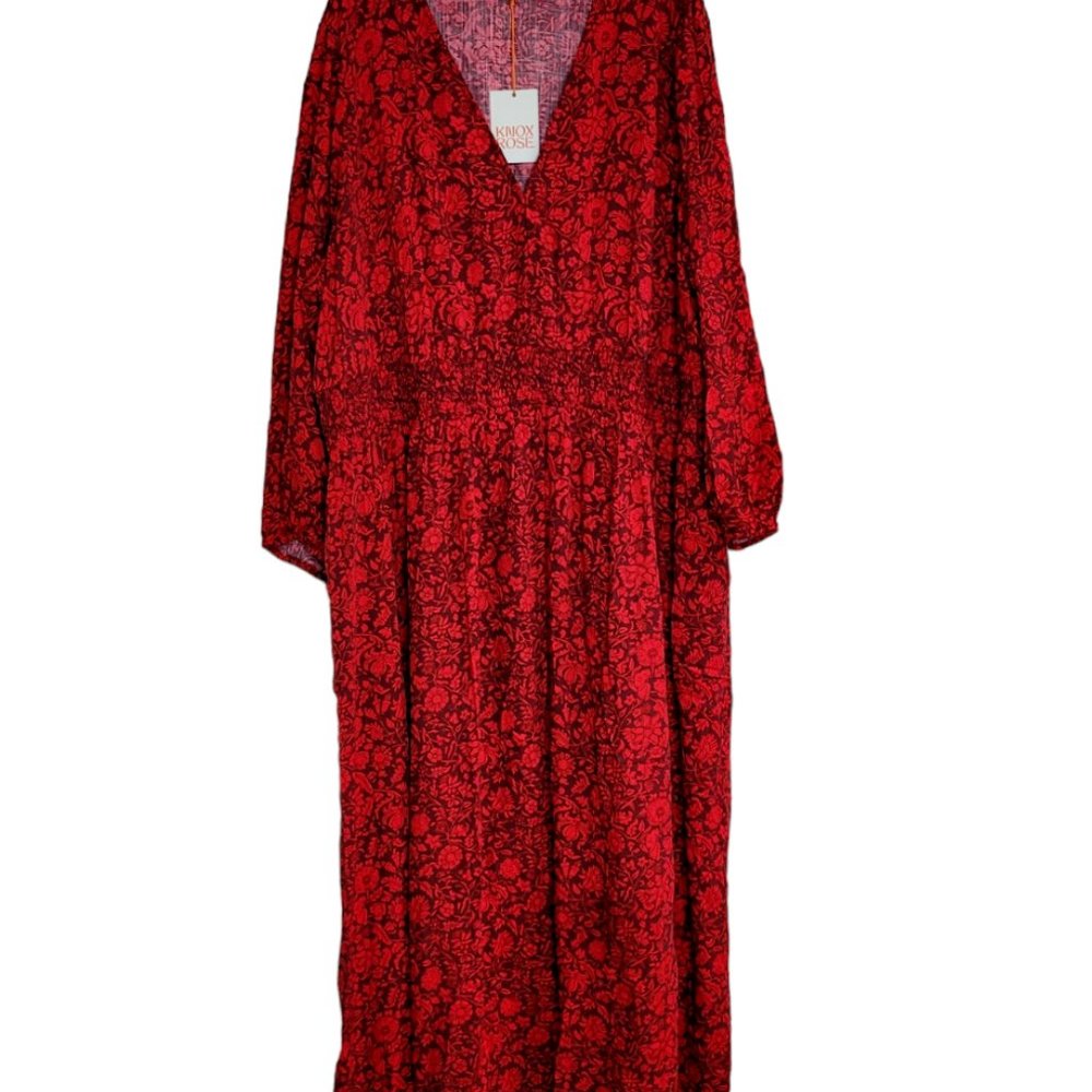 NWT Knox Rose Red Floral Maxi Dress - Size 1X